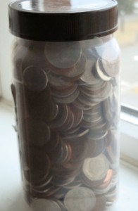 Fruit tubs make fast and flexible coin banks