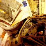 Hoarding Money - Micky Corbett euros, dollars and pound sterling